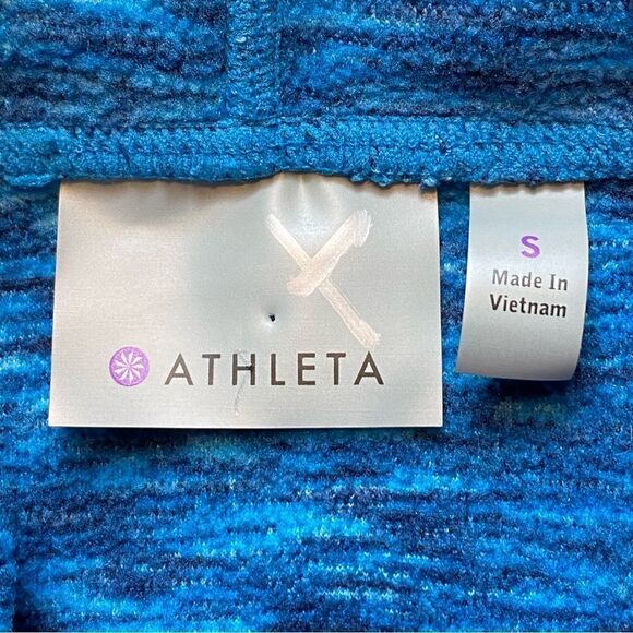 Athleta Blue Space Dye Tranquility Cowl Neck Pullover Size Small - Picture 3 of 12